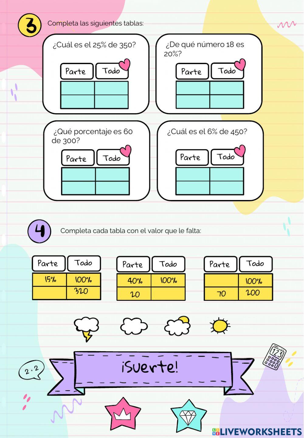 Ficha 2 - Cálculo de porcentajes (Sue)