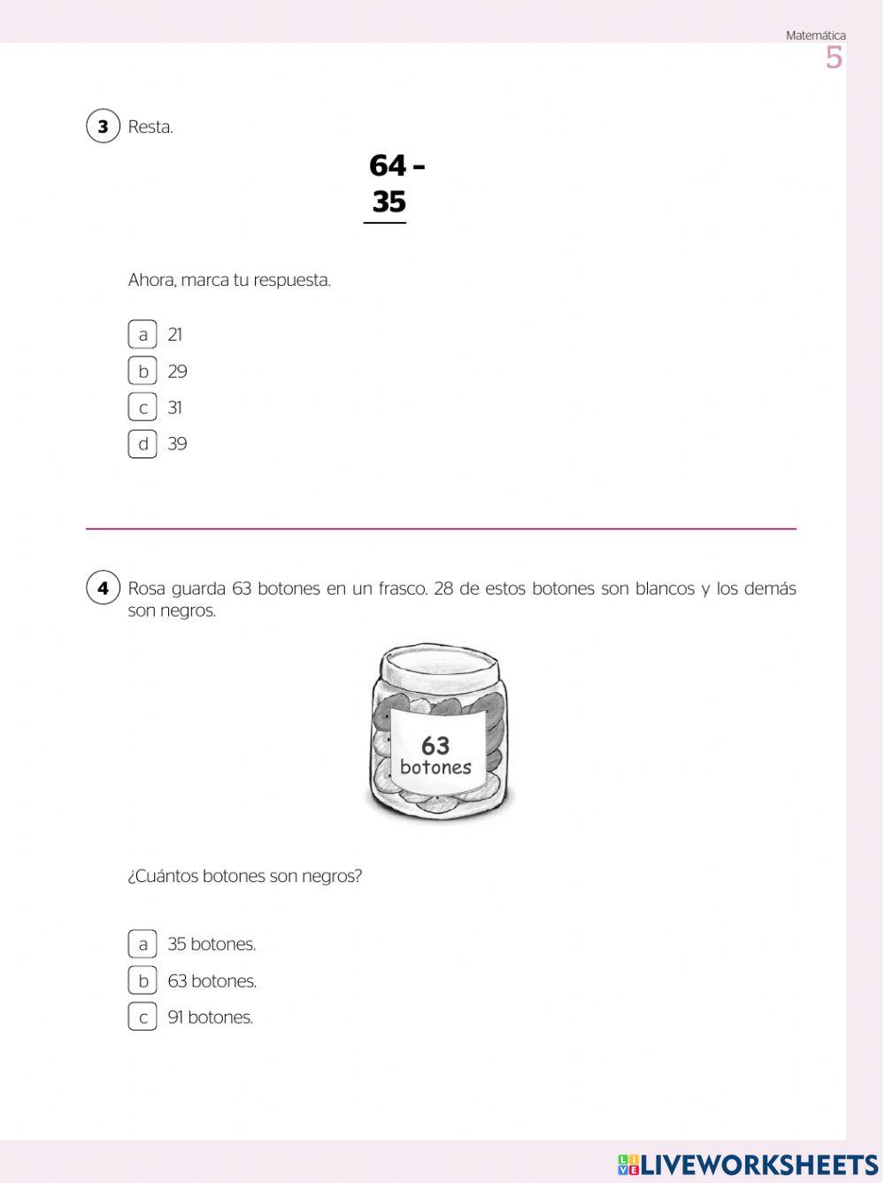 Examen de matemática - Parte 1