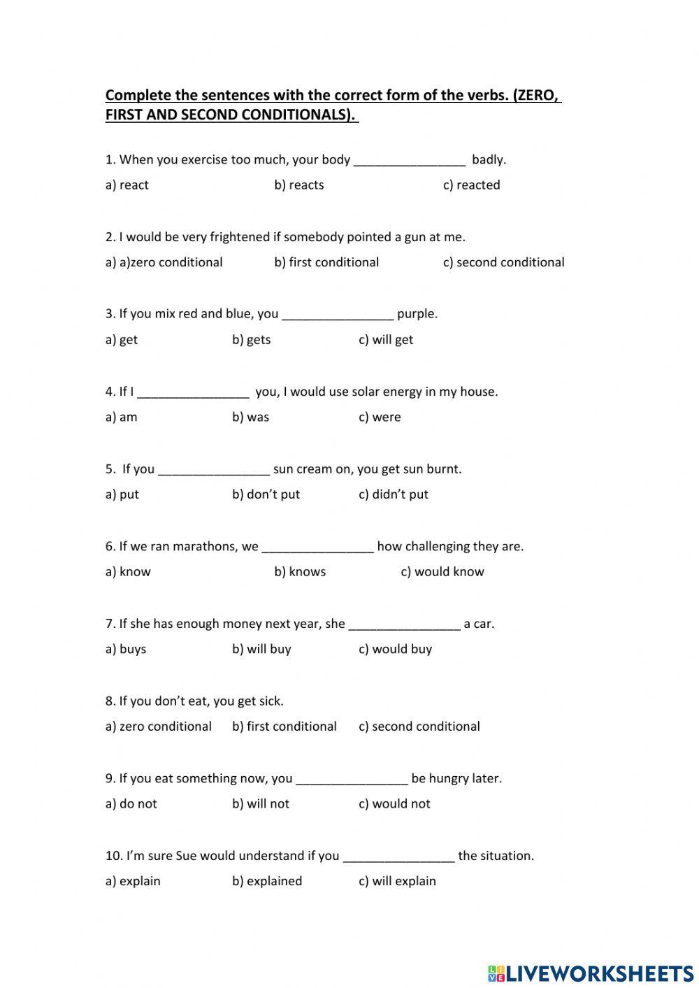 Grammar - conditionals