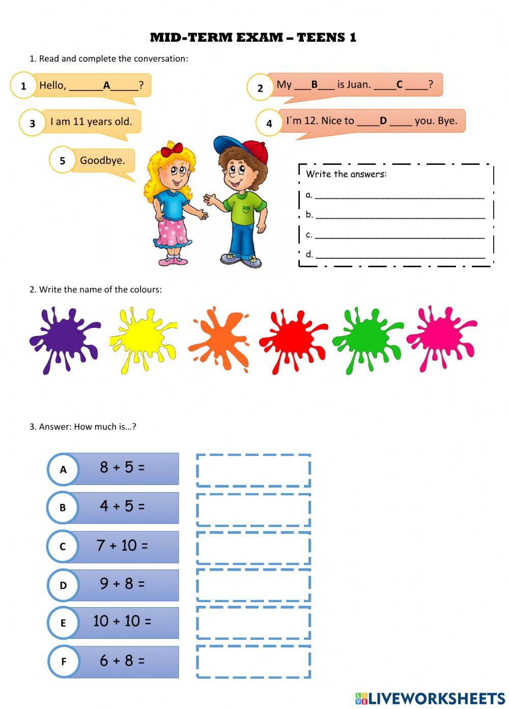 Mid-term exam TEENS 1