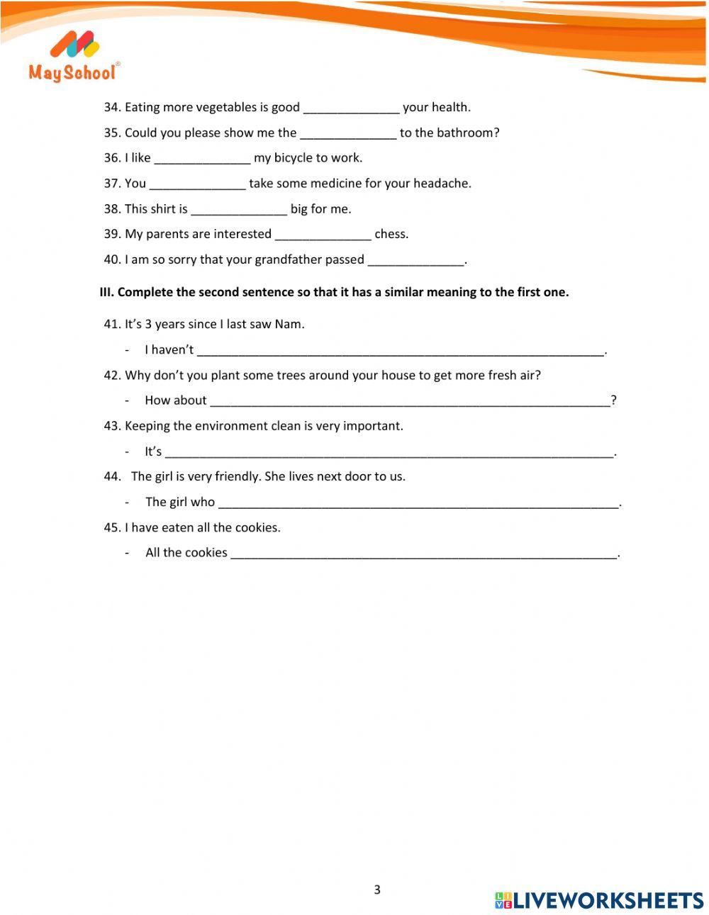 Worksheet 2 - GI3A
