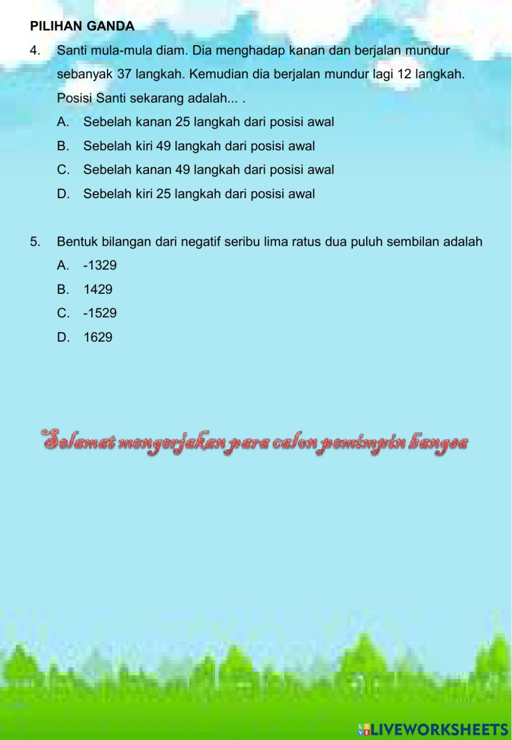 Pengertian bilangan bulat