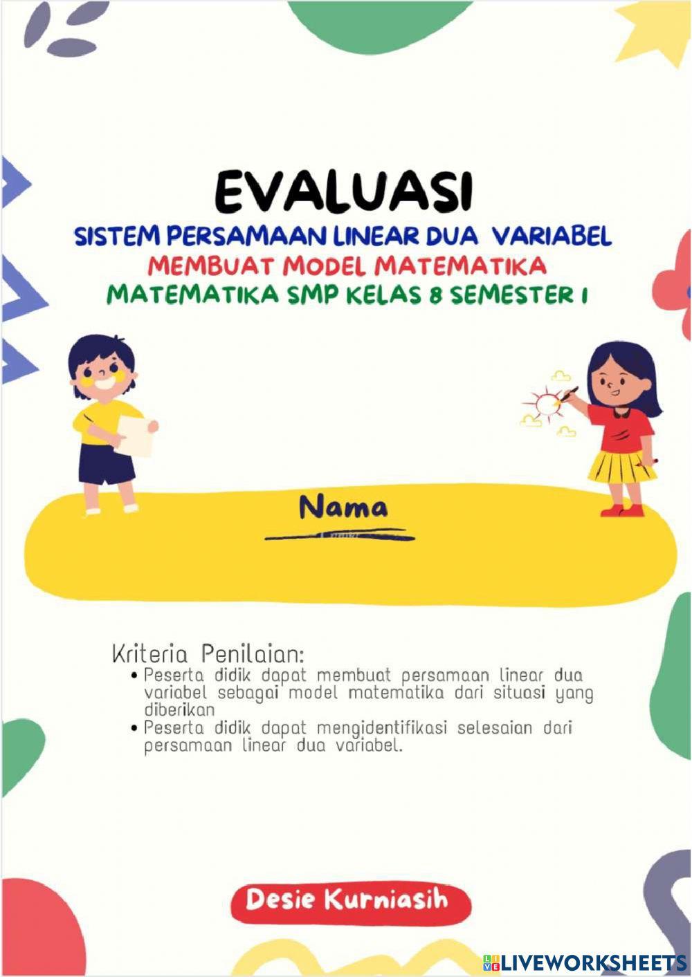 Model Matematika SPLDV