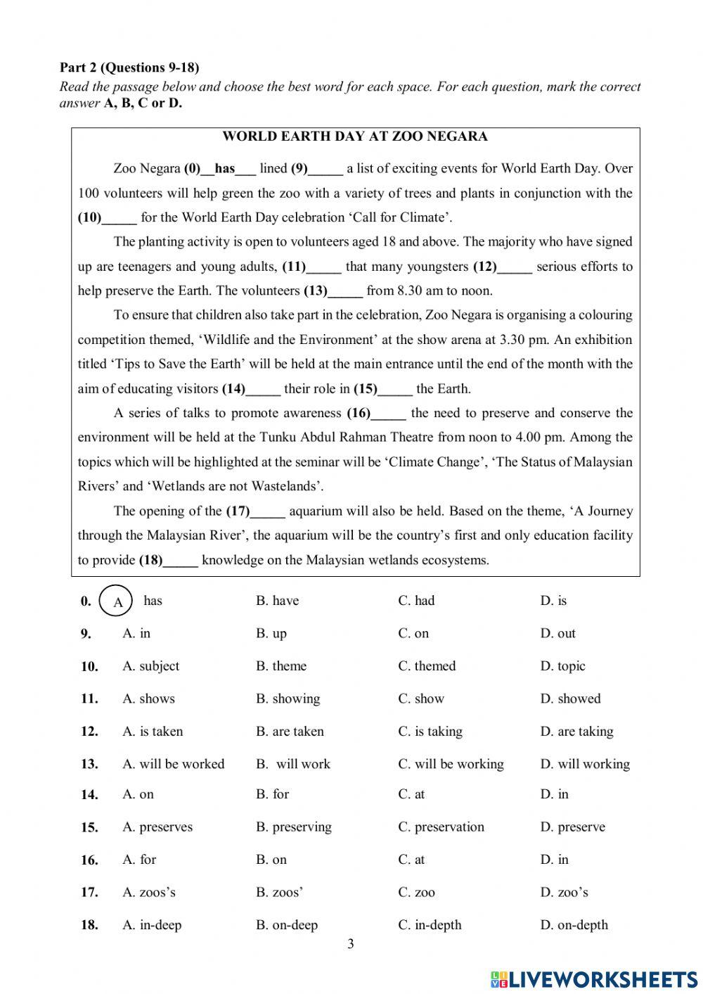 Spm english reading (part 1 - 4)