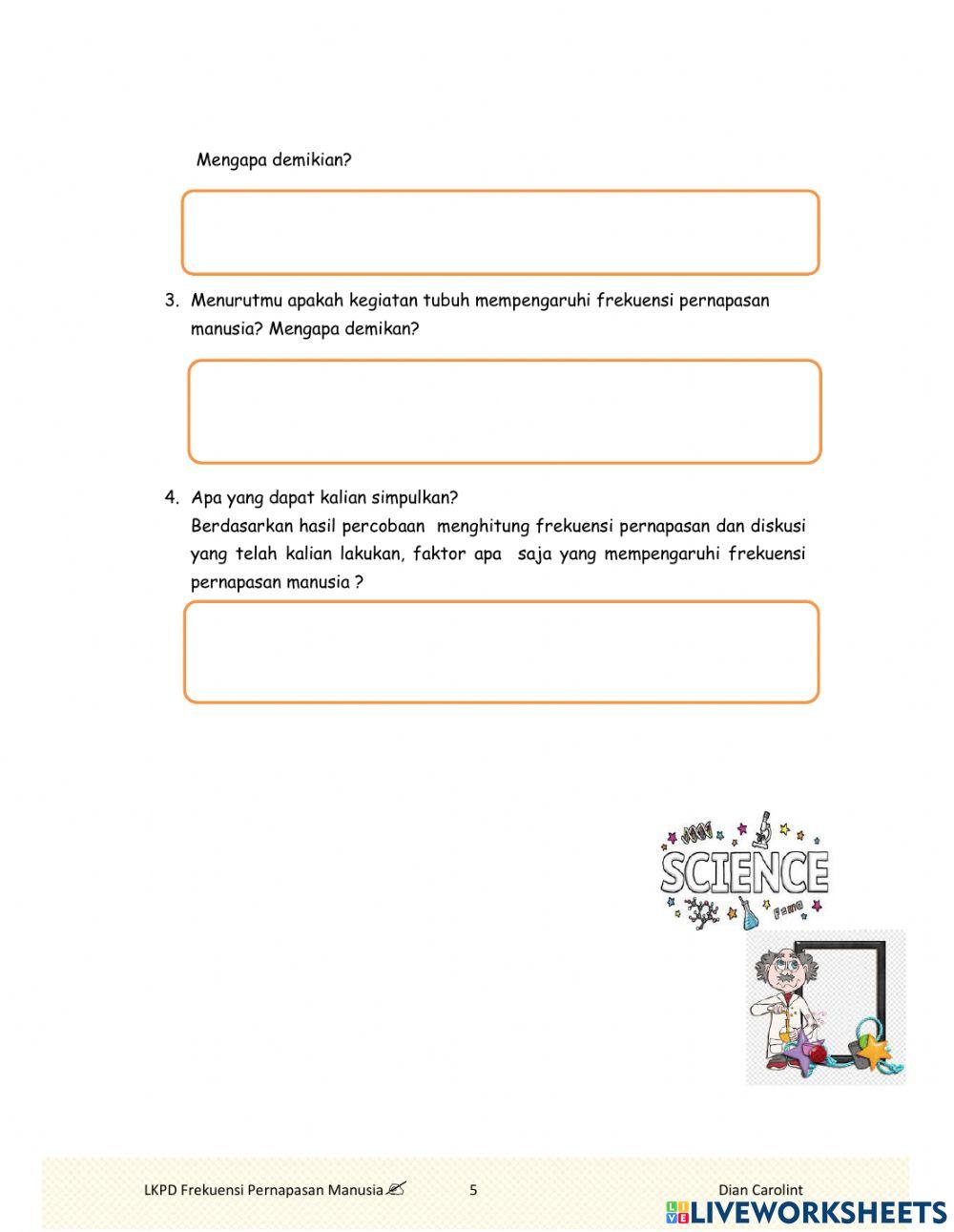 LKPD Frekuensi Pernapasan Manusia