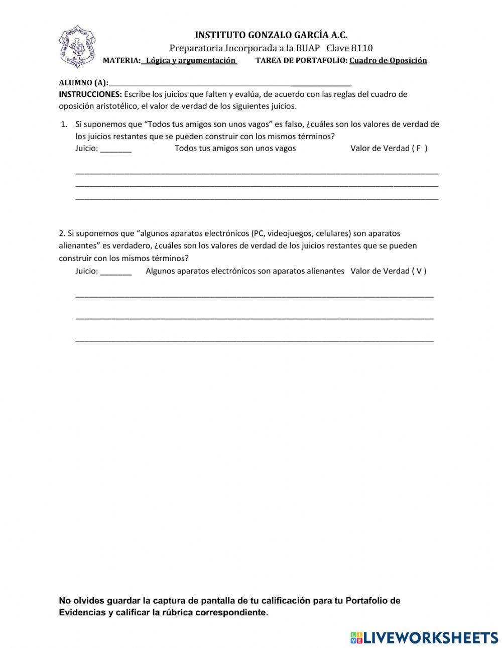 Cuadro de Oposición