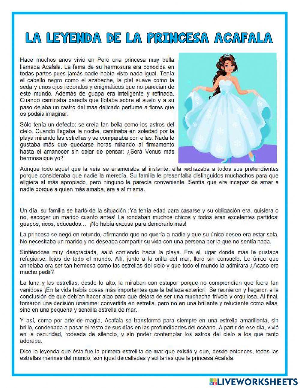La leyenda de la princesa Acafala