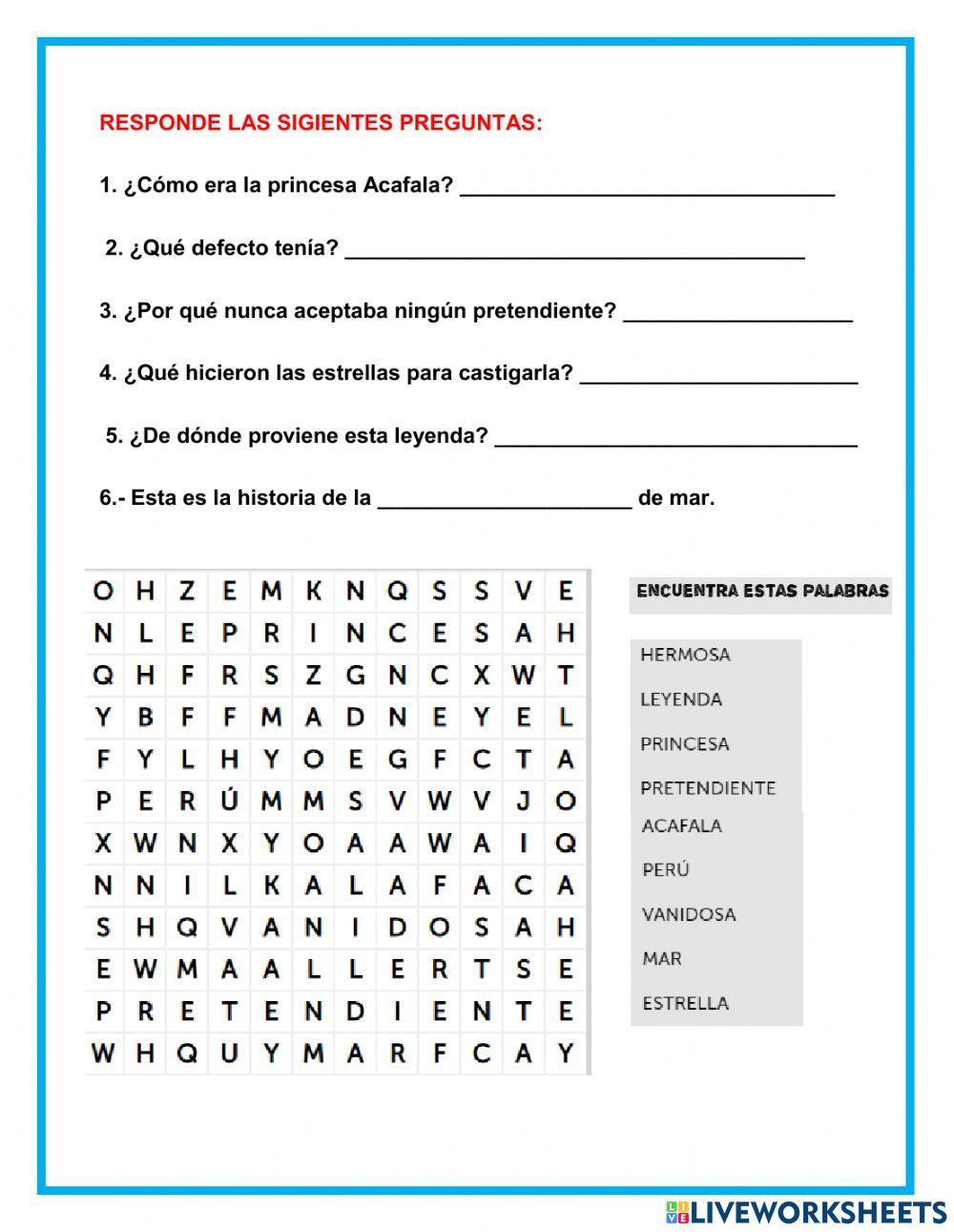 La leyenda de la princesa Acafala