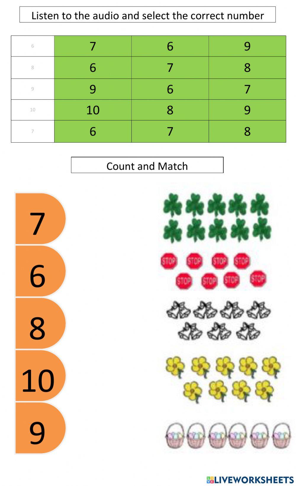 6 -10 numbers