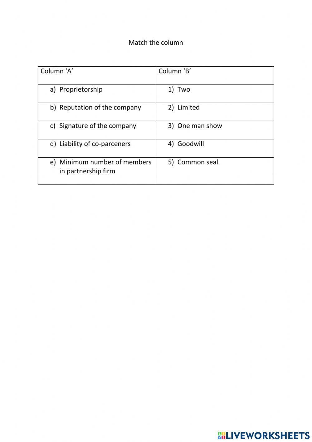 Test sheet worksheet Live Worksheets