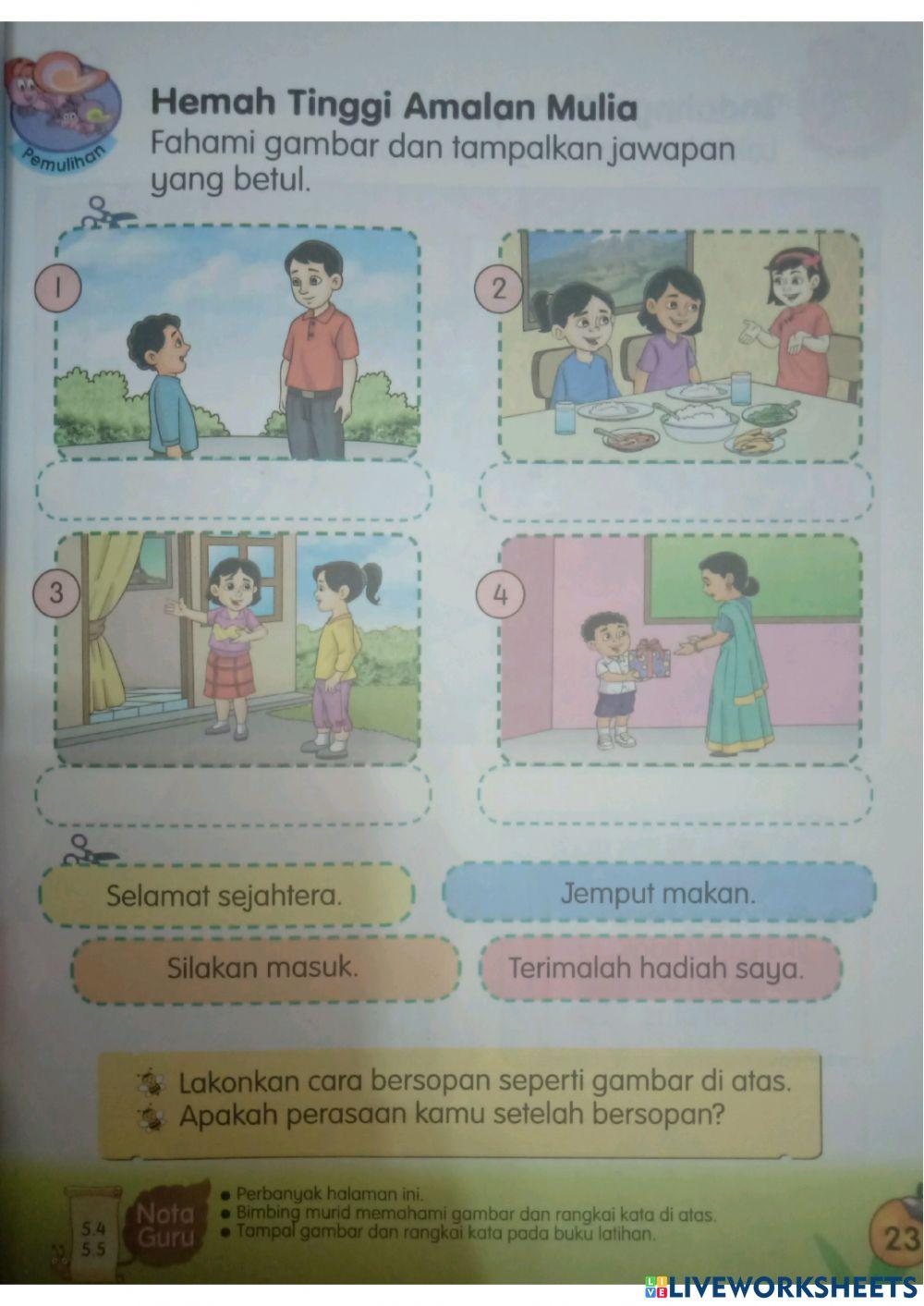 Pendidikan Moral Tahun1 Hemah Tinggi Amalan Mulia