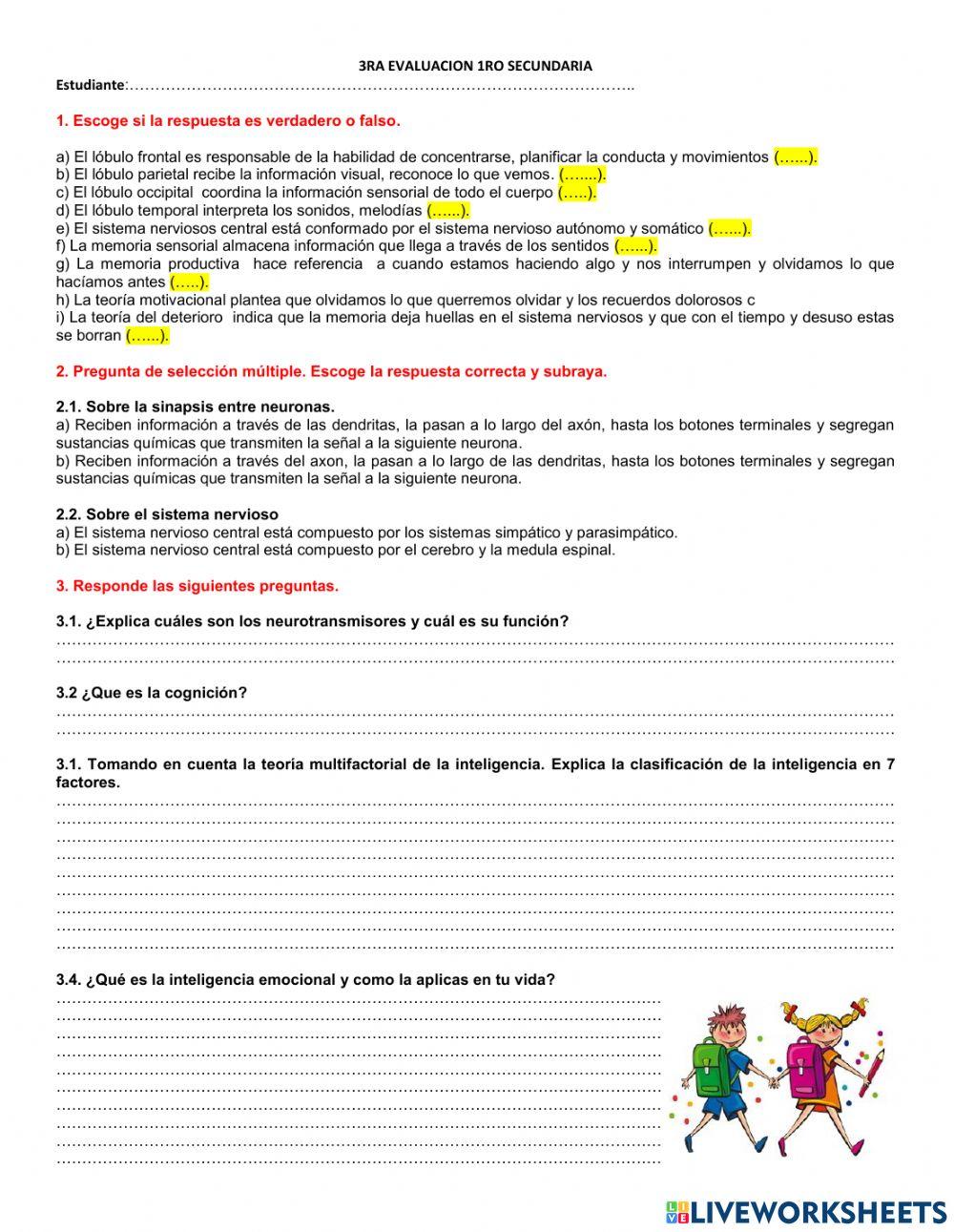 3 evaluacion 1ro sec 3 evaluacion 1ro sec