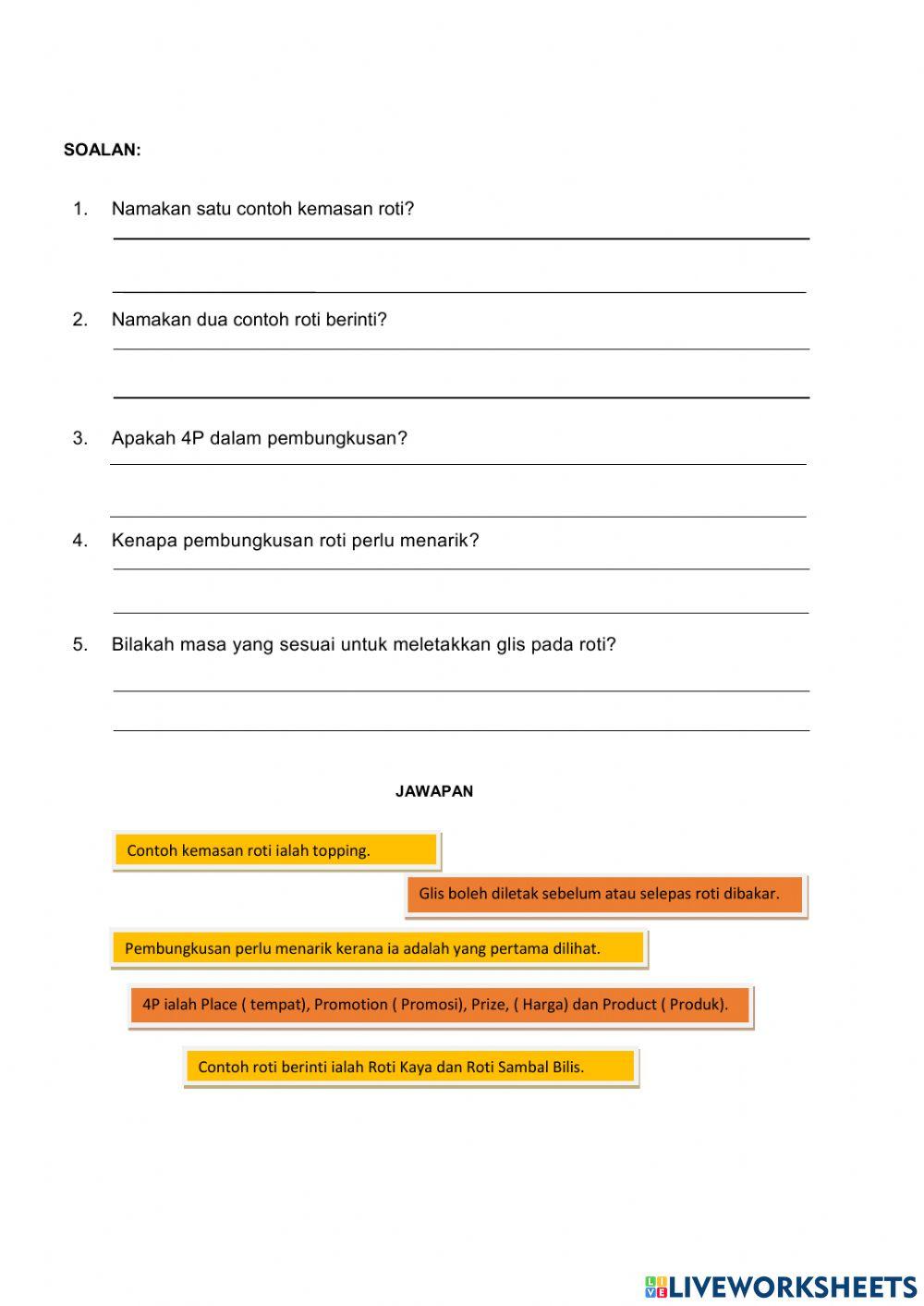 Hiasan, kemasan dan pembungkusan bun.