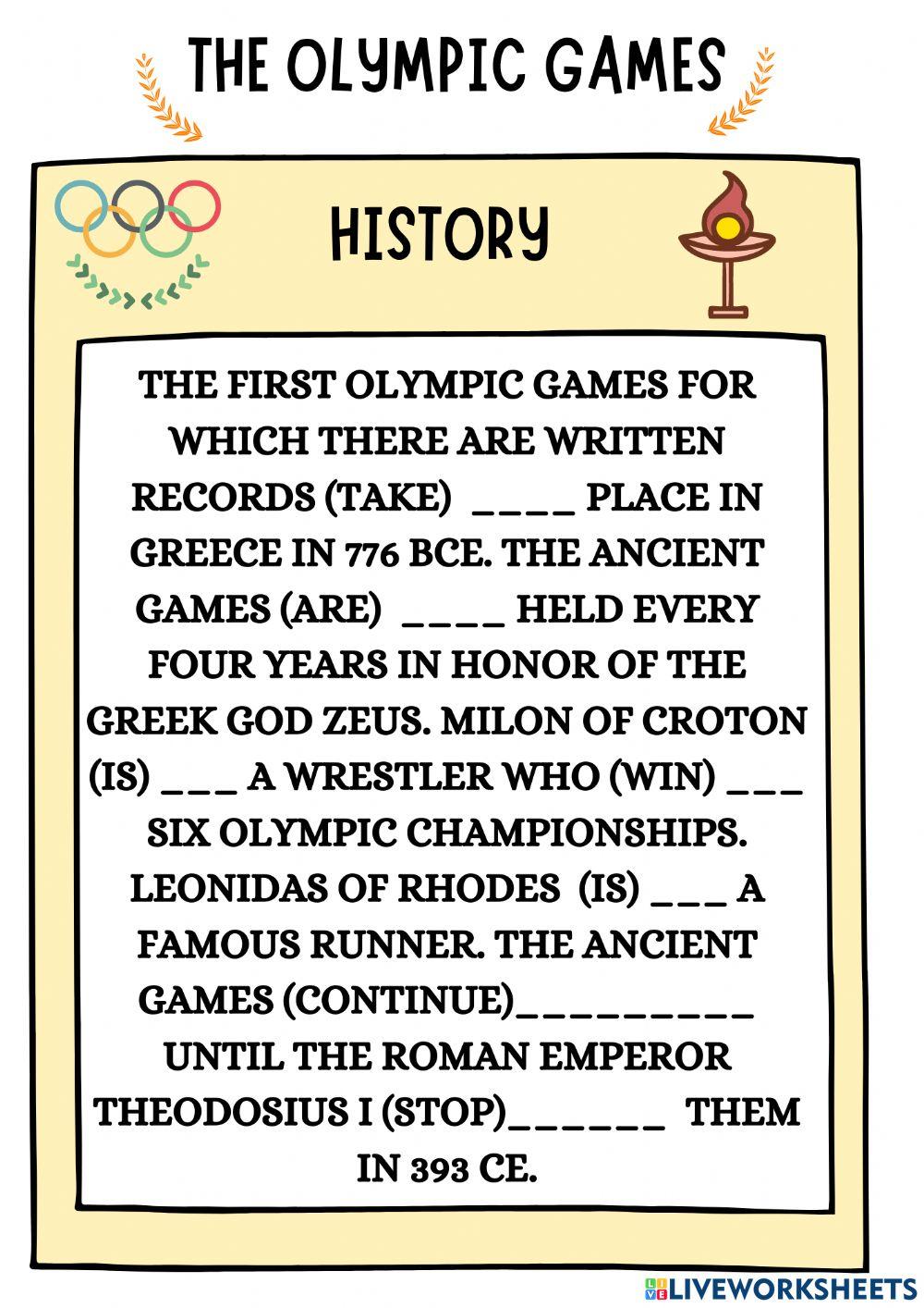 History of the olympic games