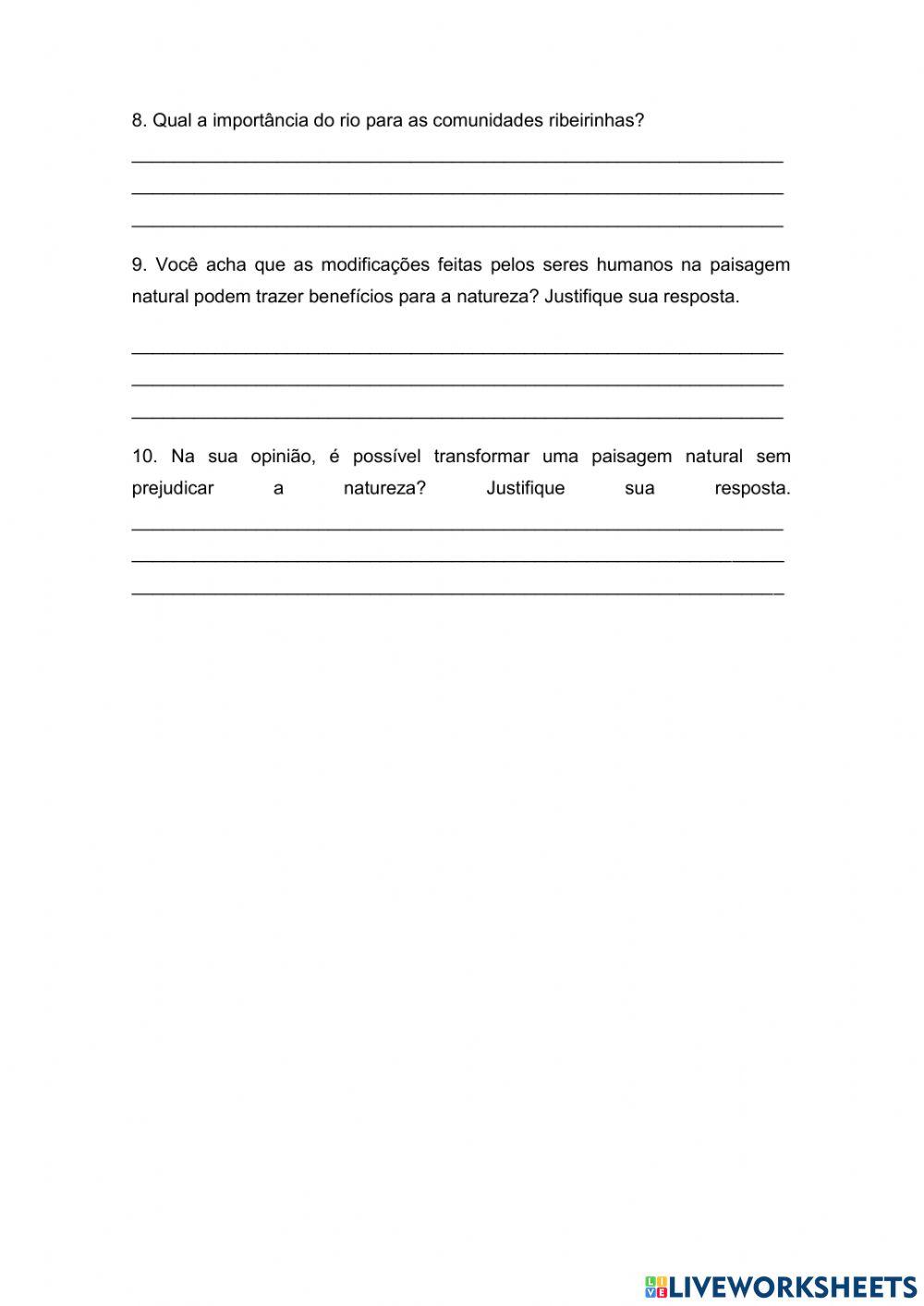 Avaliação de geografia e história 3 ano