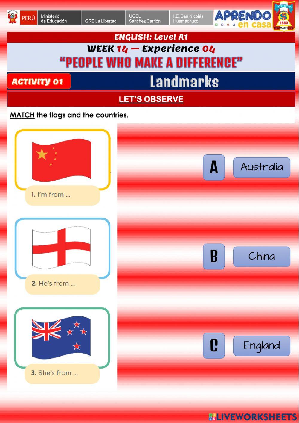Week 14 - A1 - Experience 4 - Activity 1. Landmarks