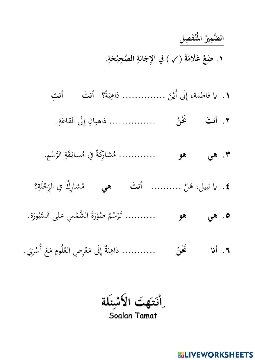 الضمير المنفصل