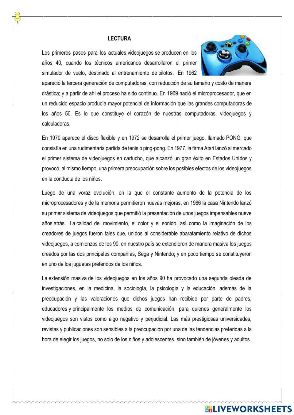 Lectura videojuegos