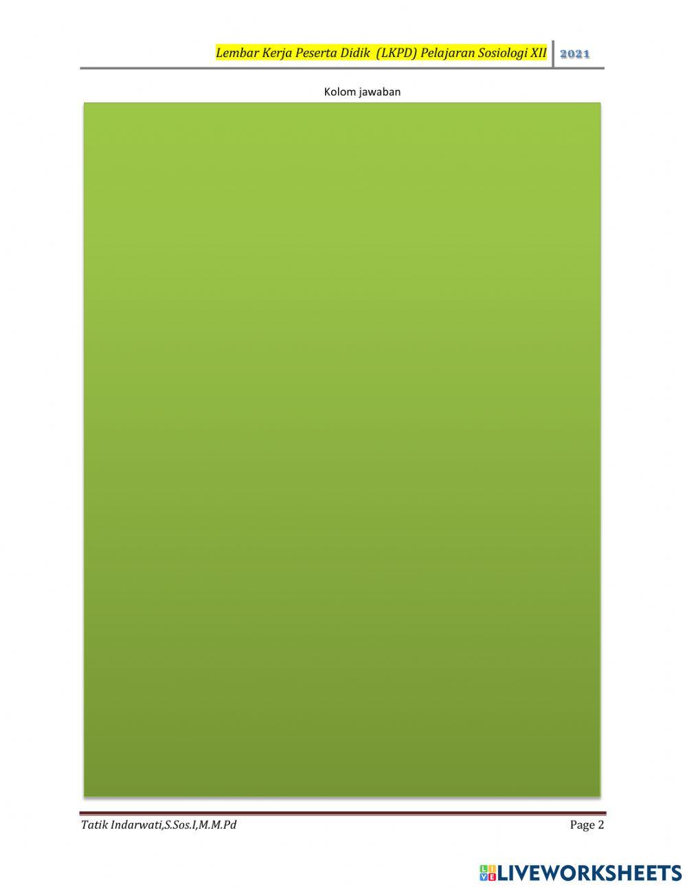 Sosiologi kelas XII pertemuan ke-2