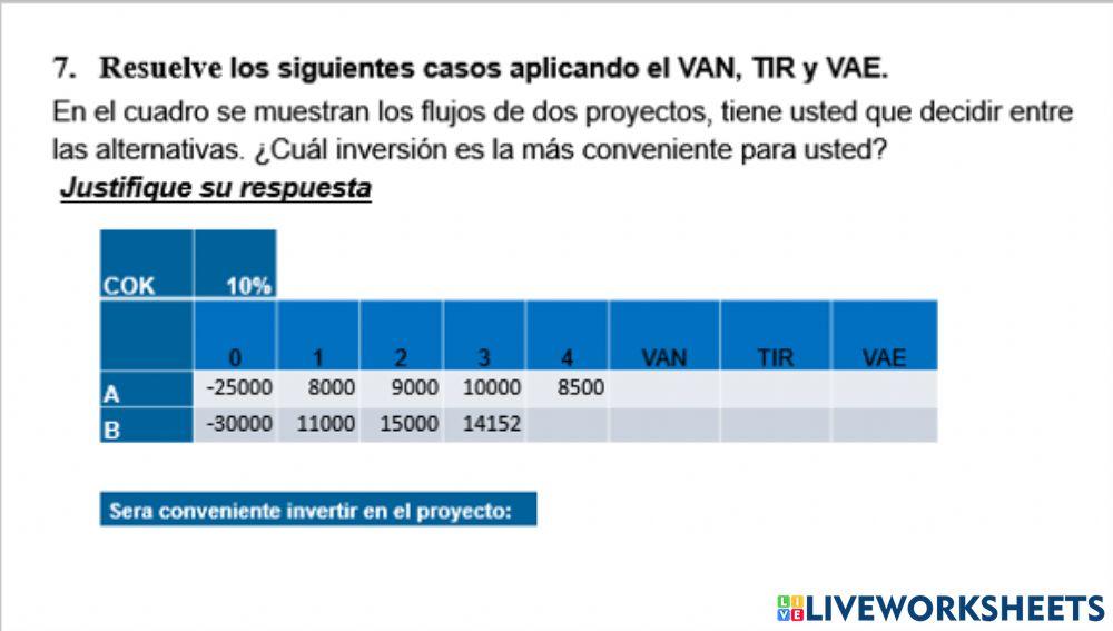 Criterios de evaluación de inversión Básico  5