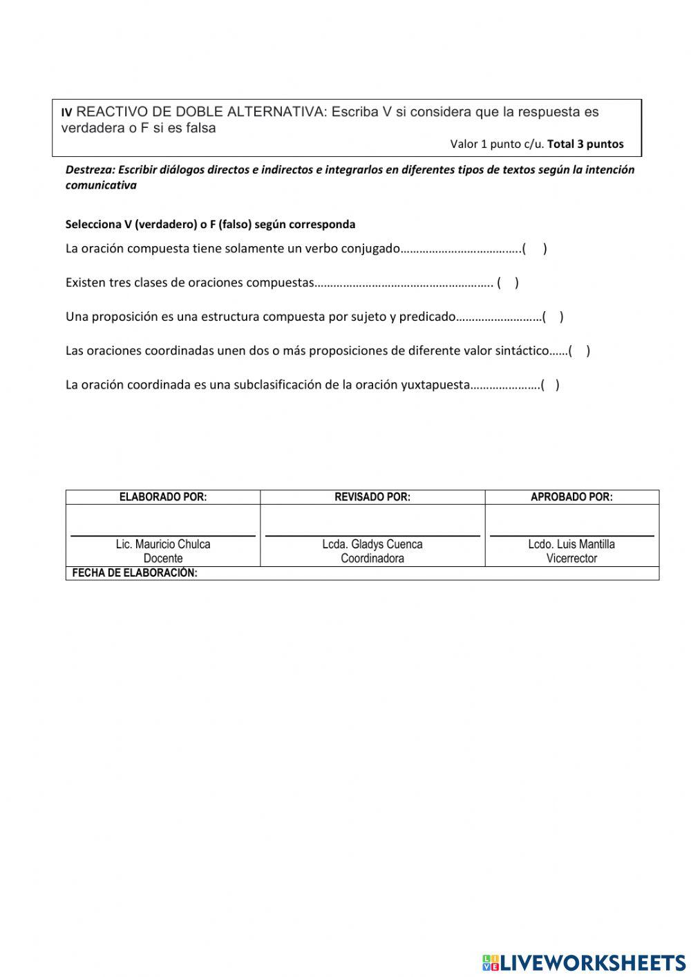 Taller supletorio décimo