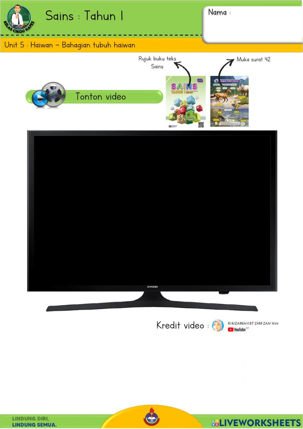 Sains T1 - Bahagian tubuh haiwan