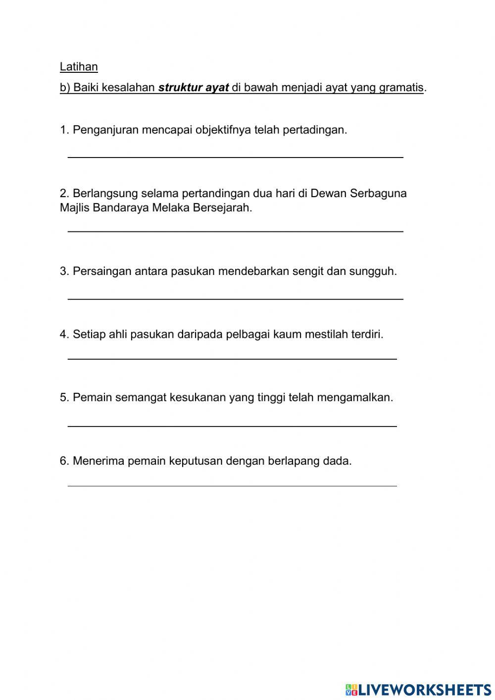 BM Tahun 5 - Struktur Ayat