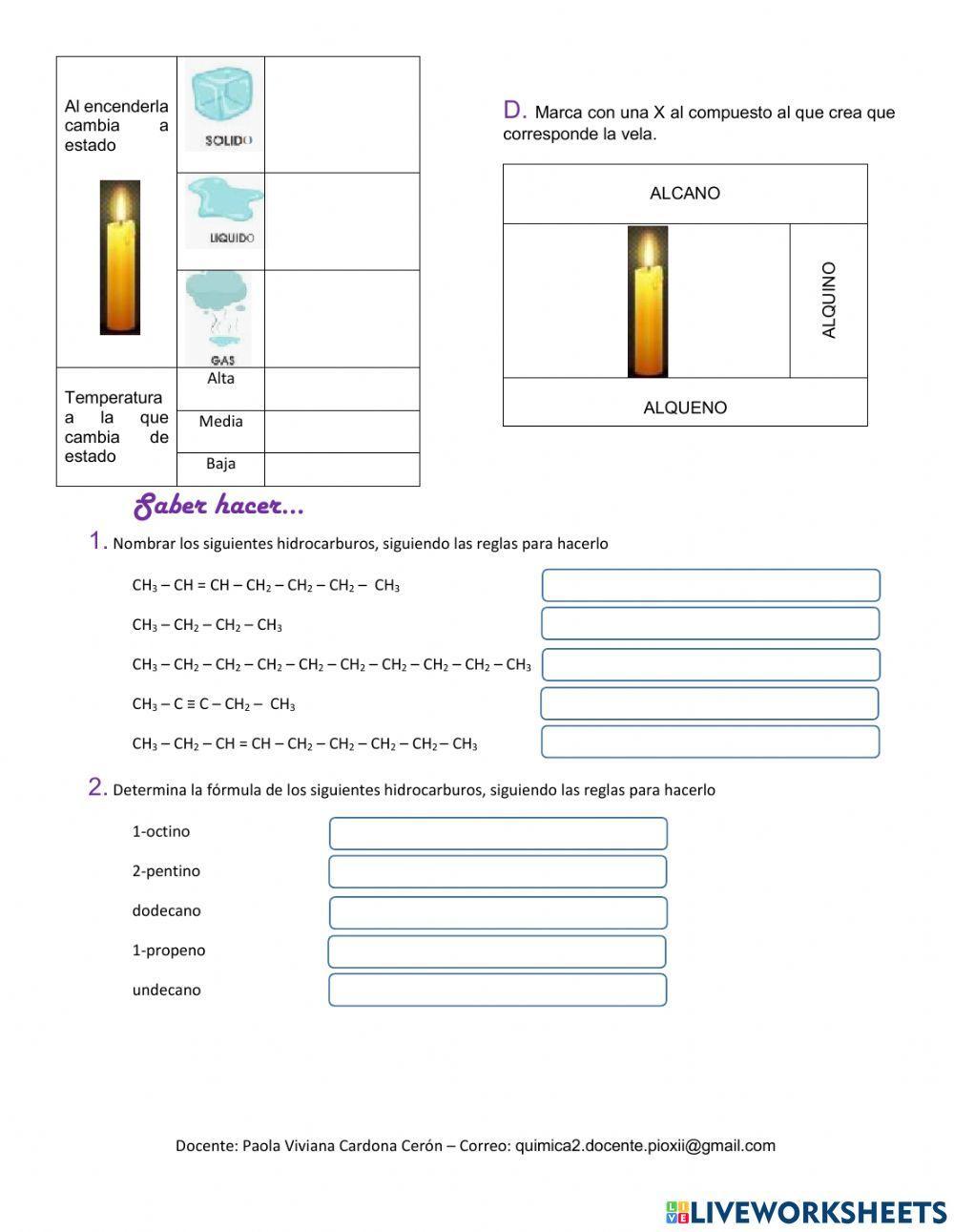 Hidrocarburos - Propiedades y Nomenclatura
