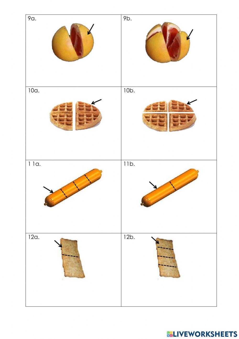 fractions (half and quarter)
