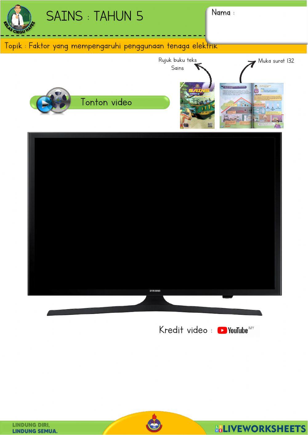 Sains T5 - Faktor yang mempengaruhi penggunaan tenaga elektrik