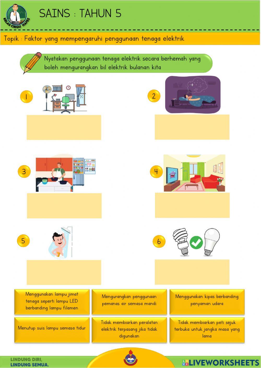 Sains T5 - Faktor yang mempengaruhi penggunaan tenaga elektrik