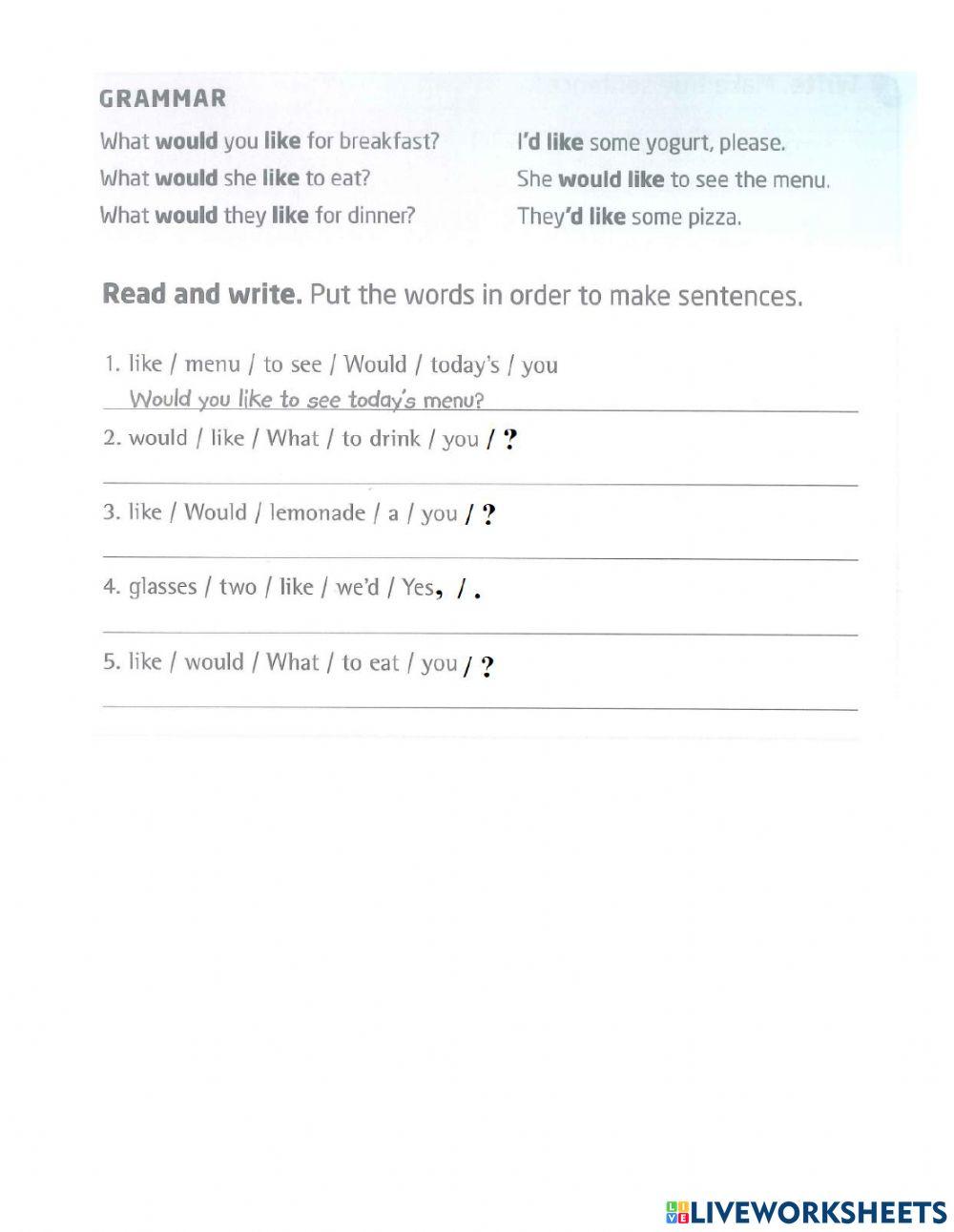 EOW4 - Unit 5: fresh food