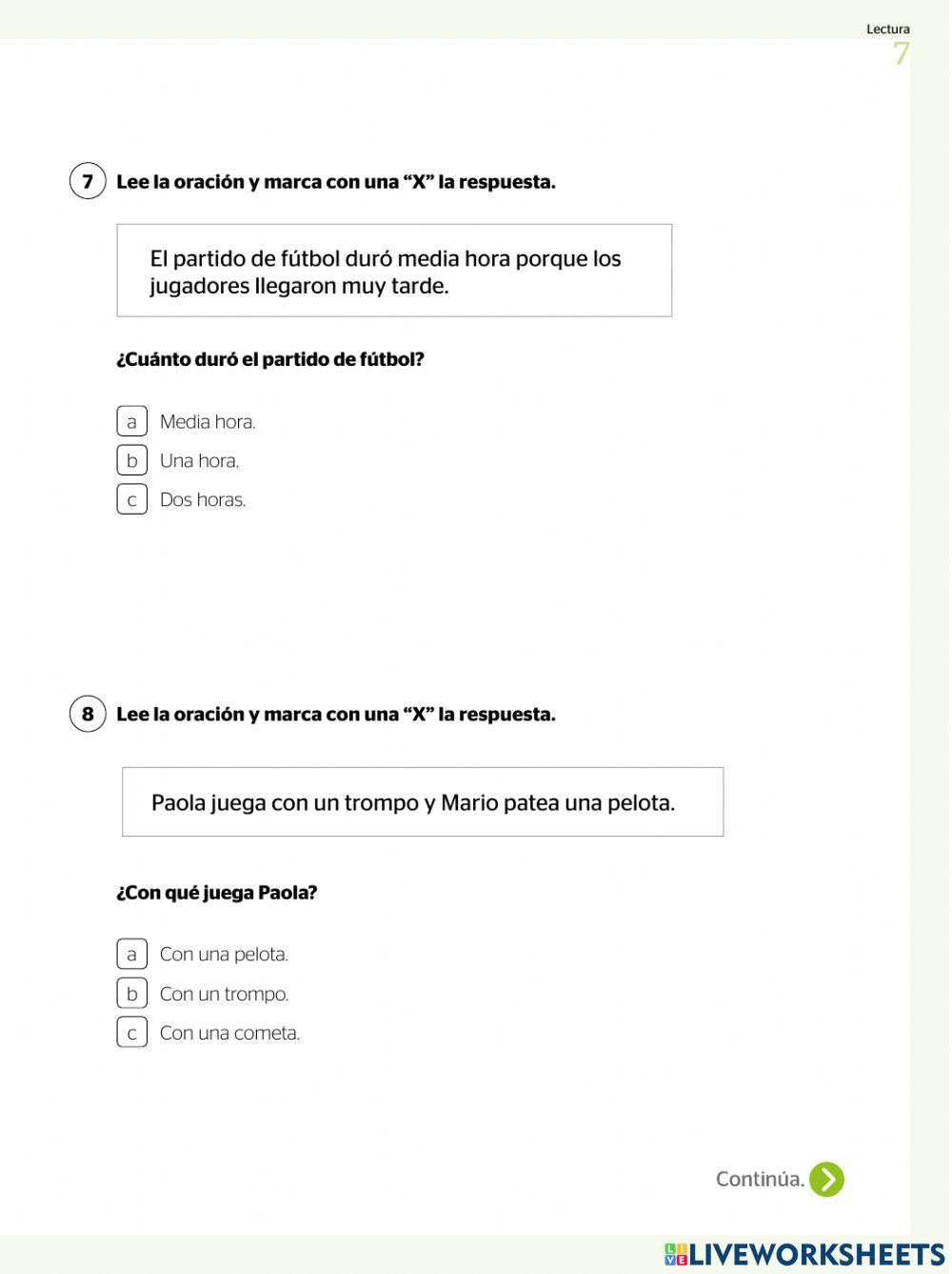 Evaluacion Diagnostica de Lectura 2do Primaria