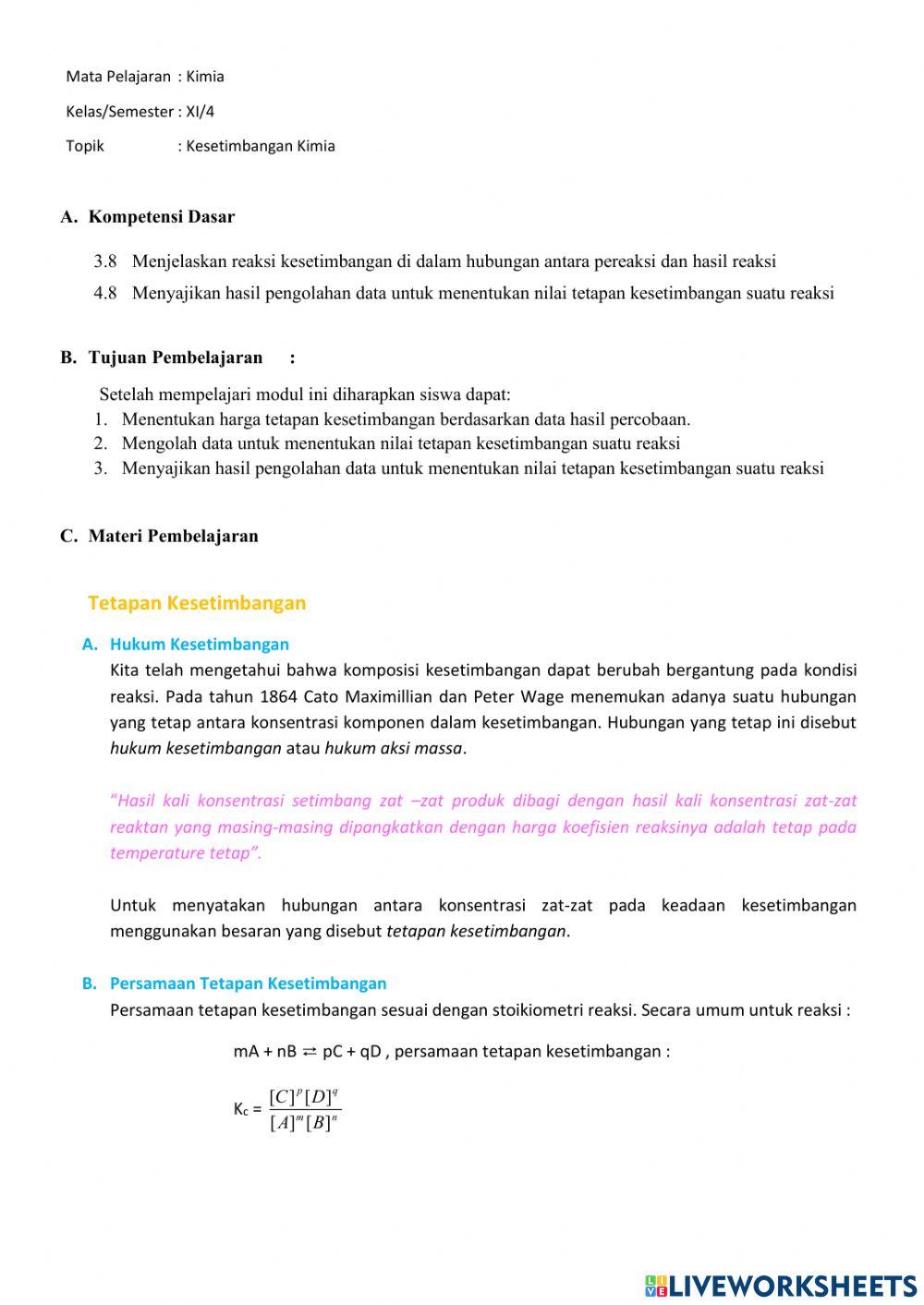 Kesetimbangan kimia-2