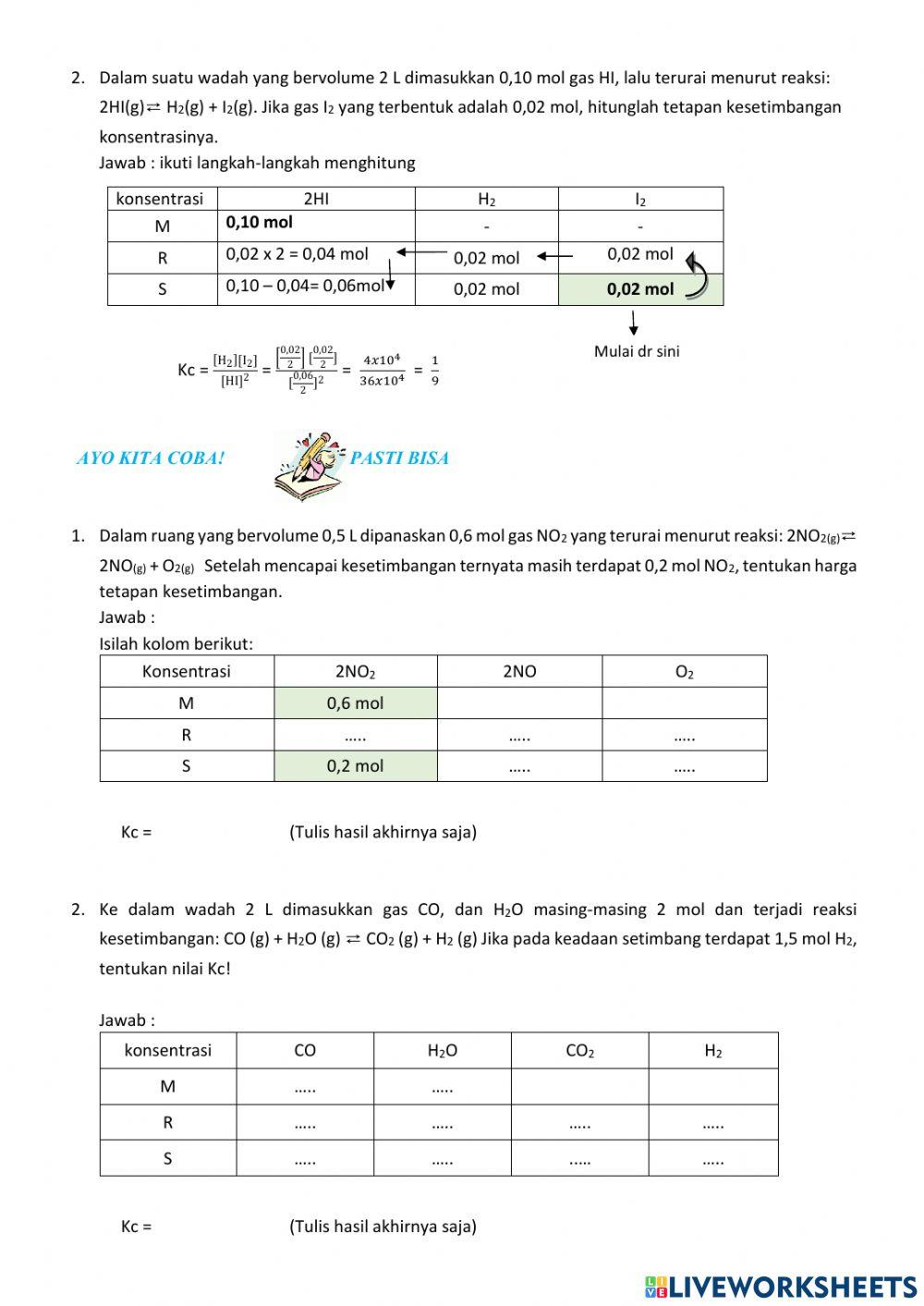 Kesetimbangan kimia-2