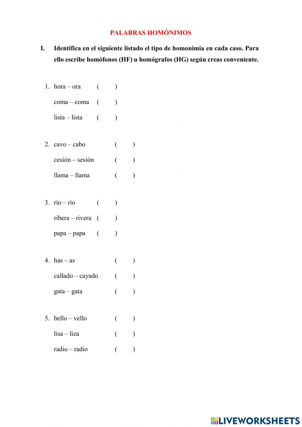 Homónimos - Anáfora y catáfora