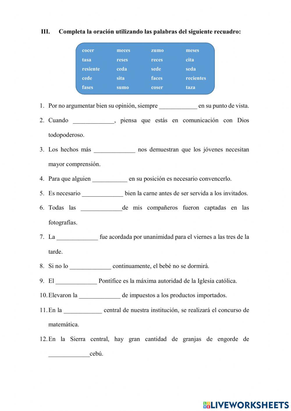 Homónimos - Anáfora y catáfora