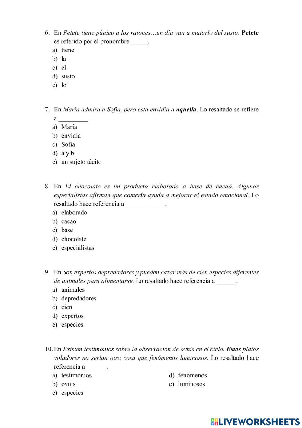 Homónimos - Anáfora y catáfora