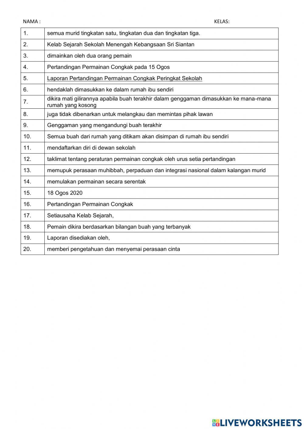 Latihan Karangan Laporan