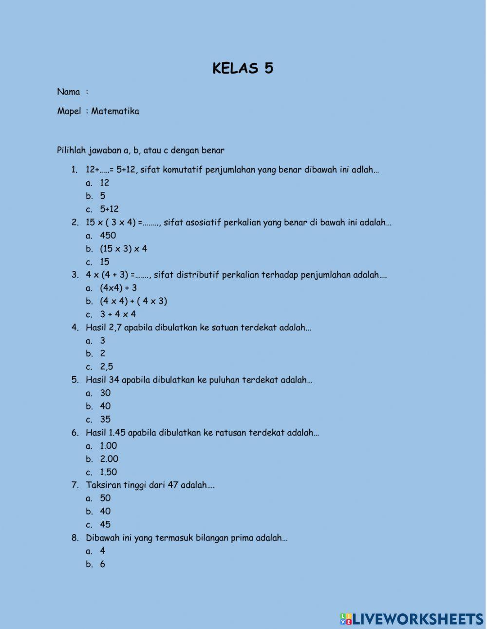 Kelas 5 bimbel an nafii