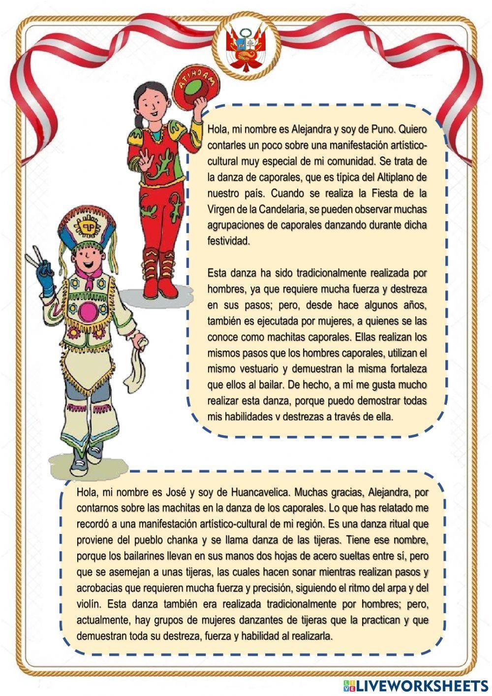 Indago sobre las manifestaciones artístico-culturales para mejorar mi comunidad.