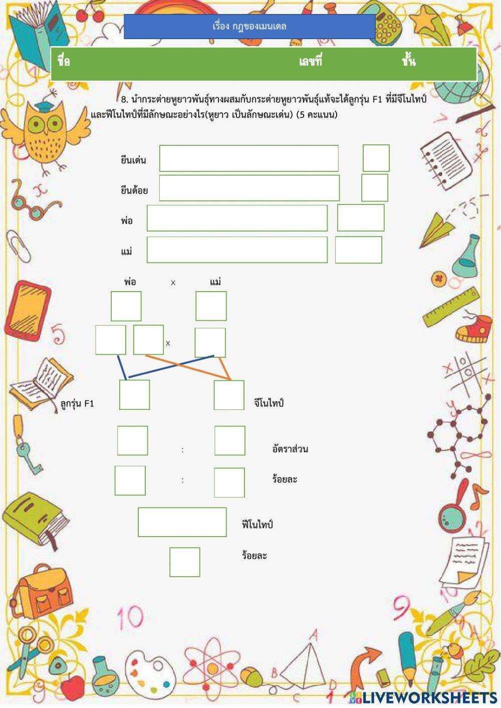 กฏเมนเดลข้อ 8