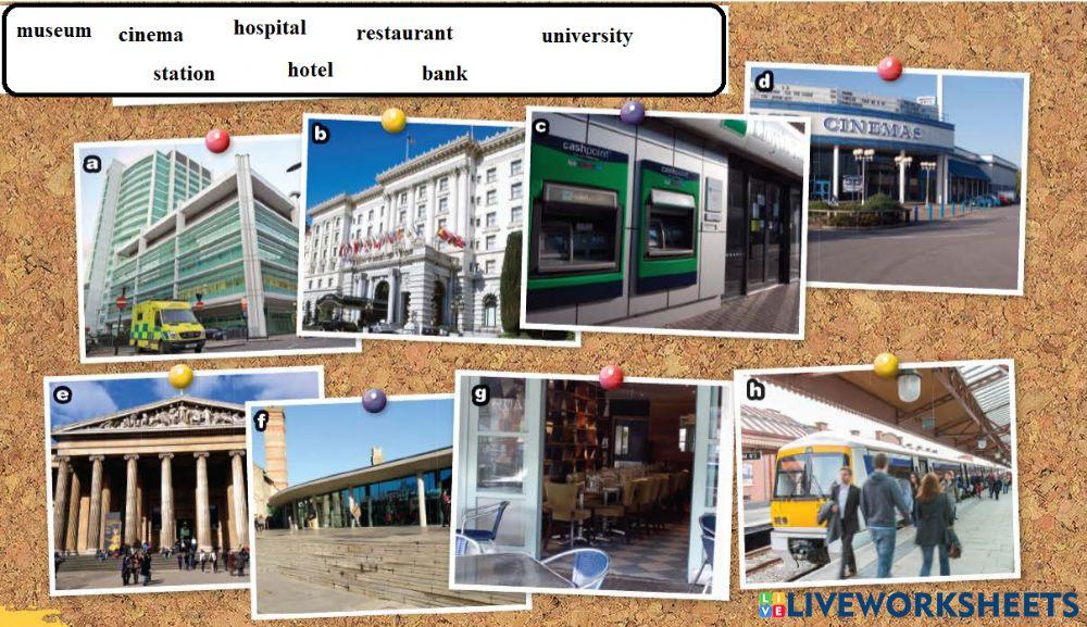 Places in a city or town