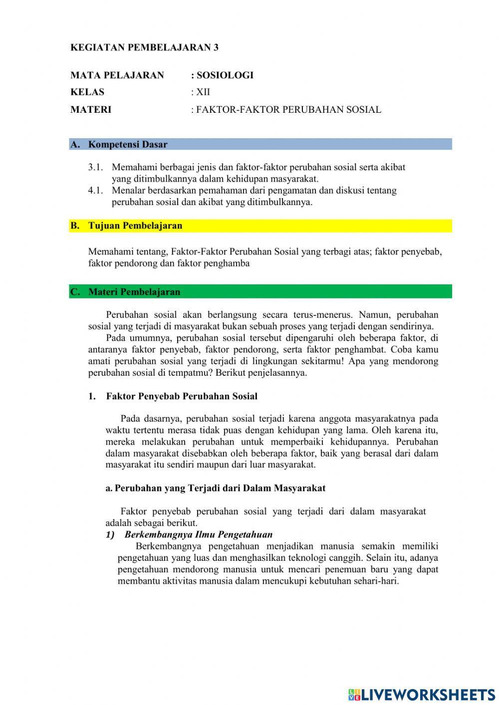 LKPD Sosiologi XII