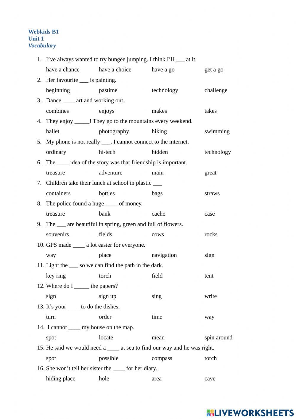 Vocabulary B1-English