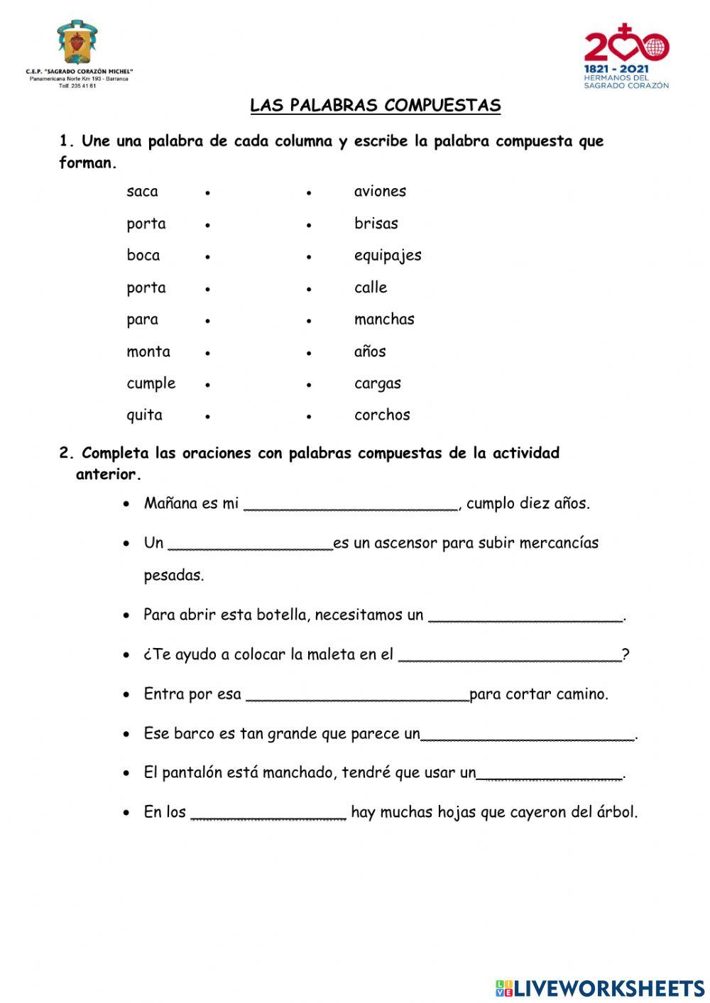 DETERMINANTES Y PALABRAS COMPUESTAS