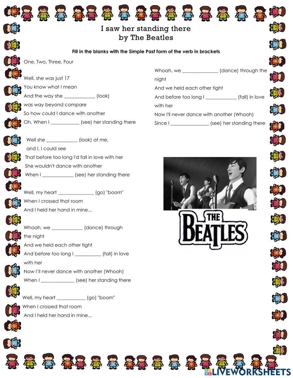 Simple past- I saw her standing there