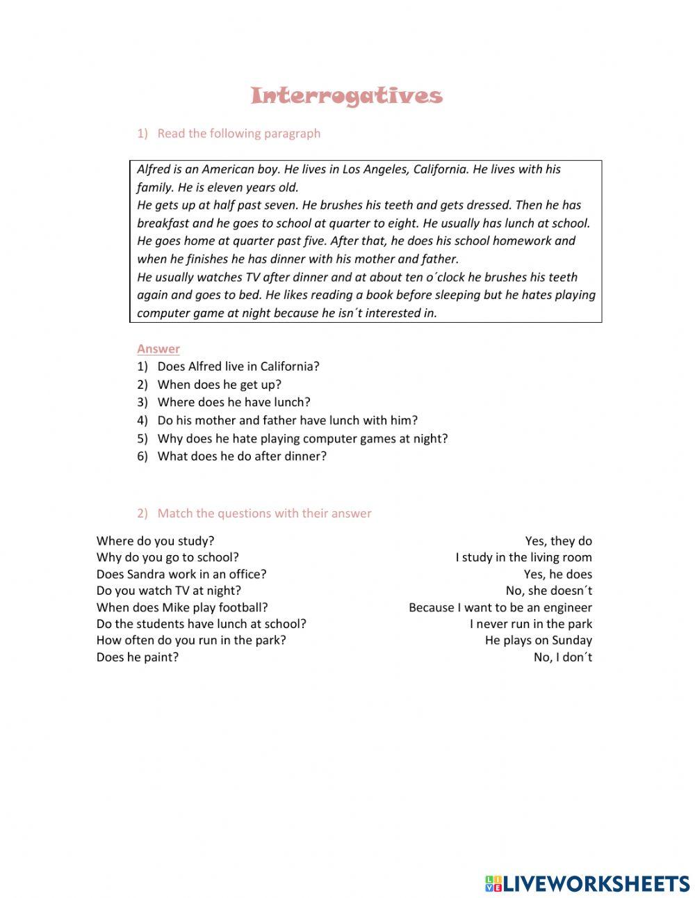 Present simple: interrogatives