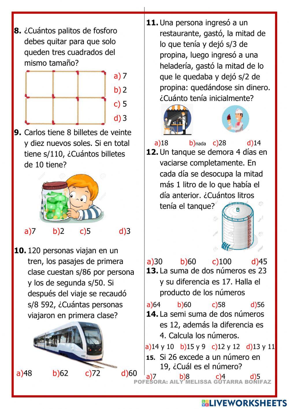 Operadores matemáticos Operadores matemáticos