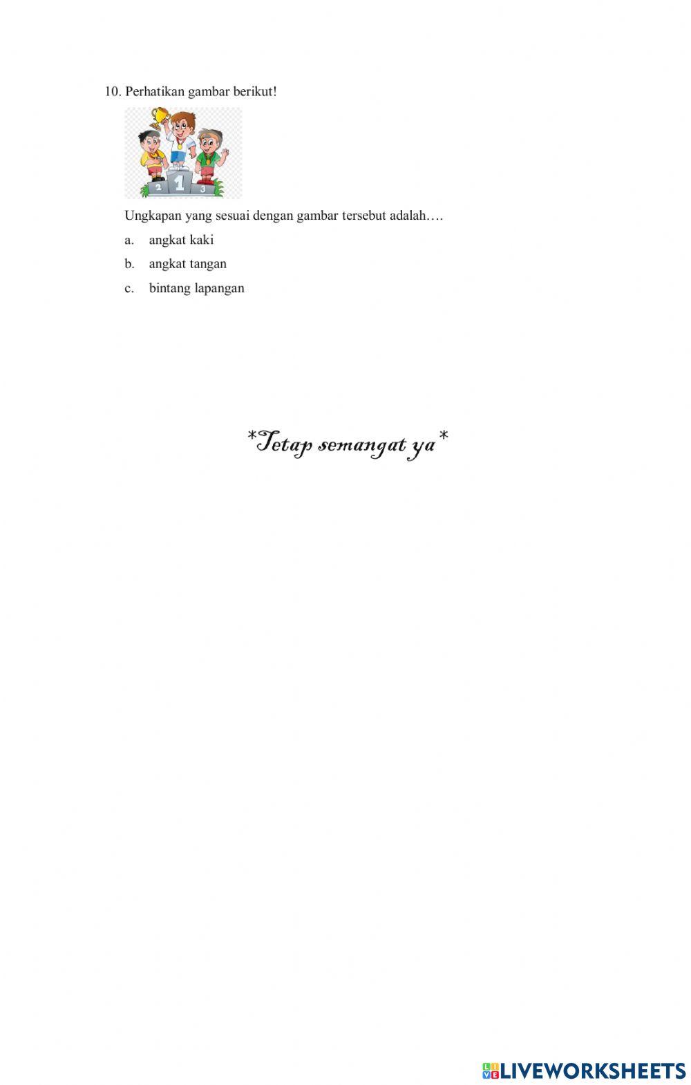 Soal Evaluasi Kelas 2, Tema 1, Subtema 1, Pembelajaran 2